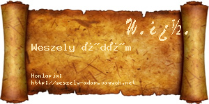 Weszely Ádám névjegykártya